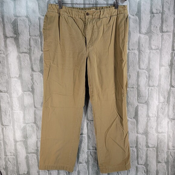 VTG Territory Ahead Flannel Lined Chino Pants Drawstring Medium 34x28 Hiking - Picture 1 of 12